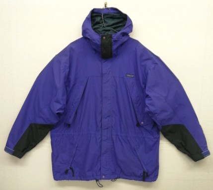 画像1: 90'S PATAGONIA "GUIDE SHELL JACKET" 旧タグ ナイロン シェルジャケット ブルー/ブラック (VINTAGE)