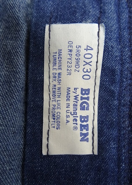 画像2: 80'S BIG BEN by WRANGLER デニム ペインターパンツ インディゴ 42TALONジップ USA製 (DEADSTOCK)