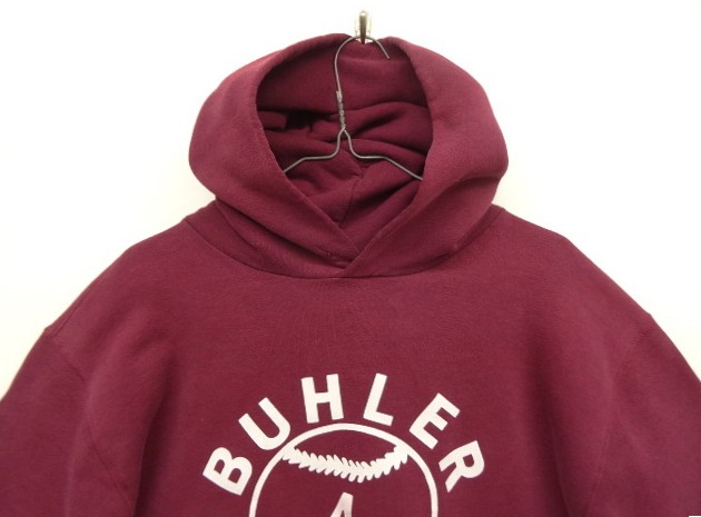 画像: 90'S RUSSELL ATHLETIC プルオーバーパーカー バーガンディ USA製 (VINTAGE)