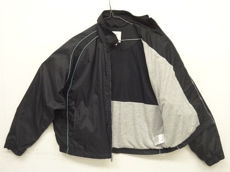 画像4: 90'S NIKE 胸ロゴ 裏地メッシュ  ライン入り ナイロンジャケット ブラック/チャコール  (VINTAGE)