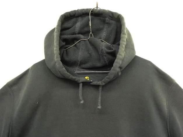画像: CARHARTT 袖プリント スウェット パーカー フェードブラック (VINTAGE)