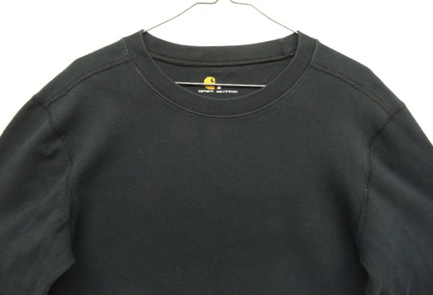 画像: CARHARTT "FORCE" 裾ロゴ サーマル 長袖 Tシャツ ブラック (VINTAGE)