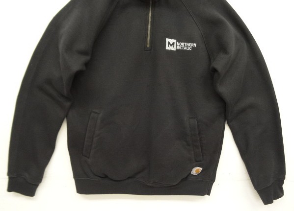 画像: CARHARTT "NORTHERN METALIC" アメリカ企業物 ハーフジップ スウェットシャツ ブラック (VINTAGE)