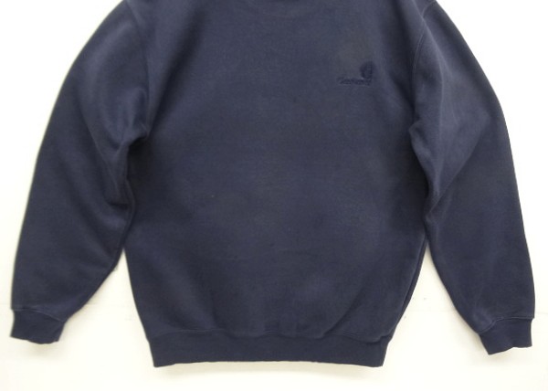 画像: CARHARTT 同色ロゴ ヘビーウエイト クルーネック スウェットシャツ ネイビー (VINTAGE)