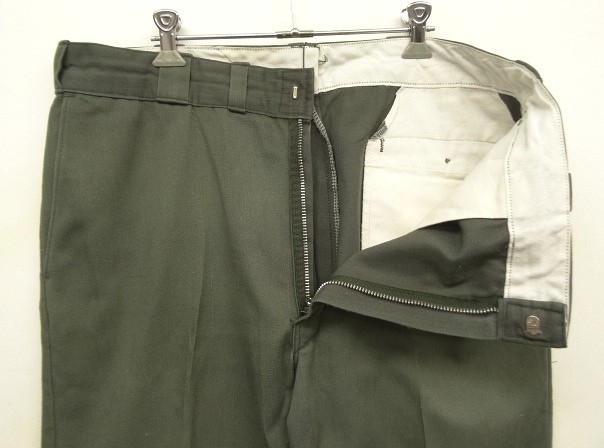 画像: 70'S DICKIES 874 チビタグ ワークパンツ TALONアルミジップ オリーブ W38L31 USA製 (VINTAGE)