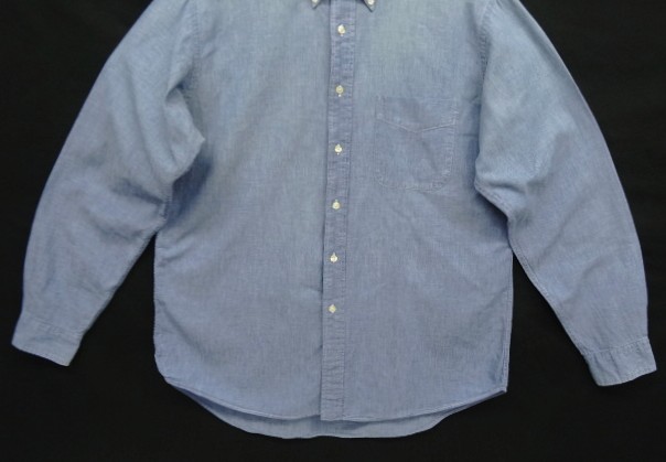 画像: 80'S ABERCROMBIE & FITCH コットン100% シャンブレー BDシャツ ブルー (VINTAGE)