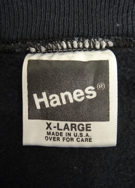 画像2: 90'S HANES ラグランスリーブ クルーネック スウェットシャツ ブラック USA製 (VINTAGE)