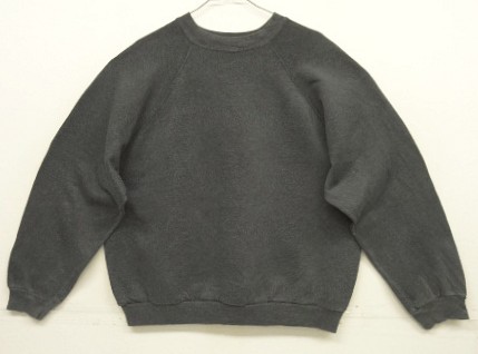 画像1: 90'S TULTEX ラグランスリーブ クルーネック スウェットシャツ チャコール USA製 (VINTAGE)