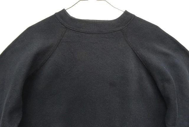 画像: 90'S HANES ラグランスリーブ クルーネック スウェットシャツ ブラック USA製 (VINTAGE)