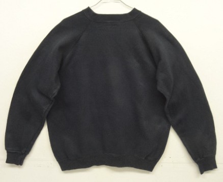 画像3: 90'S HANES ラグランスリーブ クルーネック スウェットシャツ ブラック USA製 (VINTAGE)