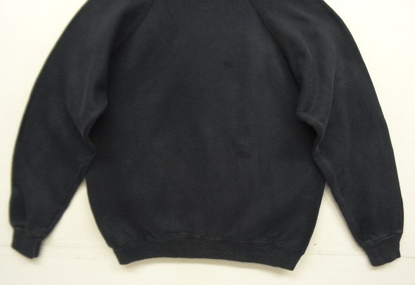 画像: 90'S HANES ラグランスリーブ クルーネック スウェットシャツ ブラック USA製 (VINTAGE)