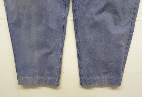 画像: 50'S フレンチワーク ワンプリーツ キャンバス ワークパンツ フェードブルー フランス製 (VINTAGE)
