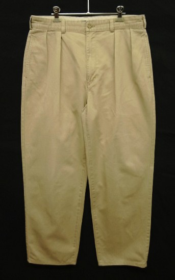 画像1: 90'S RALPH LAUREN "ANDREW PANT" ツープリーツ チノパンツ ベージュ (VINTAGE)