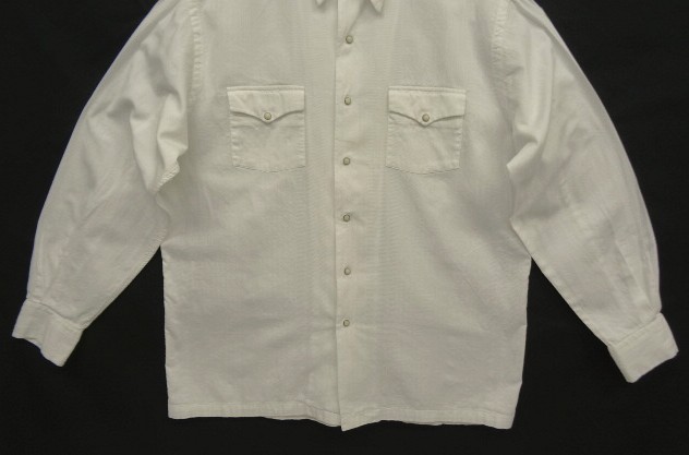 画像: 90'S RALPH LAUREN "MUSTIQUE" 同色ジャガード ウエスタン ボックスシャツ ホワイト (VINTAGE)
