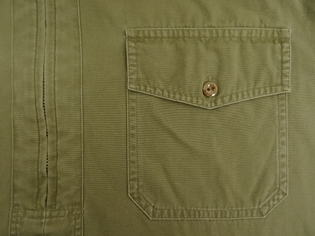 画像: 90'S RRL 初期 三ツ星タグ チンスト＆マチ付き ハーフジップ ワークシャツ カーキ (VINTAGE)