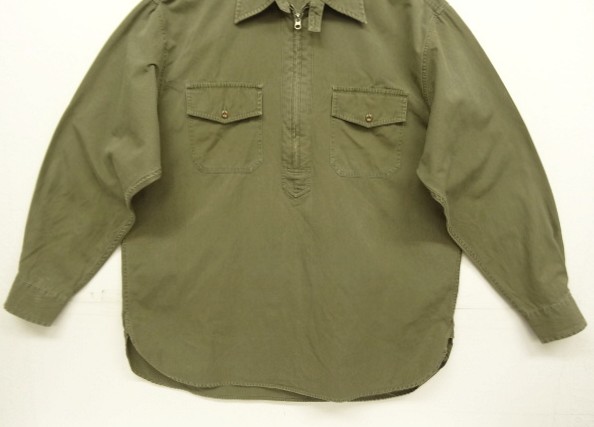画像: 90'S RRL 初期 三ツ星タグ チンスト＆マチ付き ハーフジップ ワークシャツ カーキ (VINTAGE)