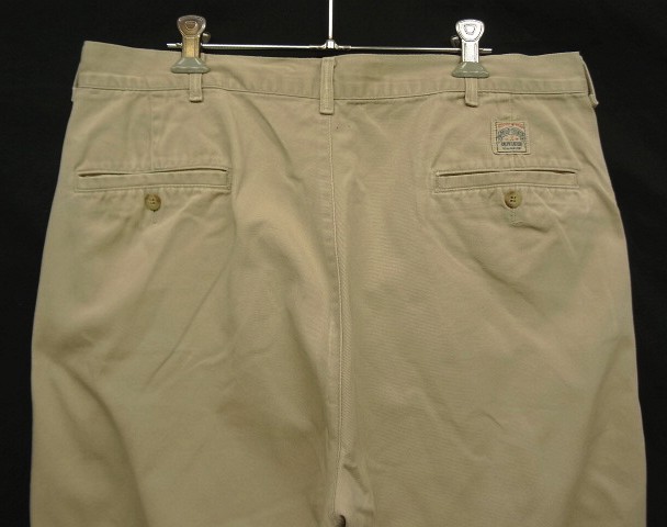 画像: 90'S RALPH LAUREN "ボックスロゴ" ツープリーツ チノパンツ ベージュ USA製 (VINTAGE)