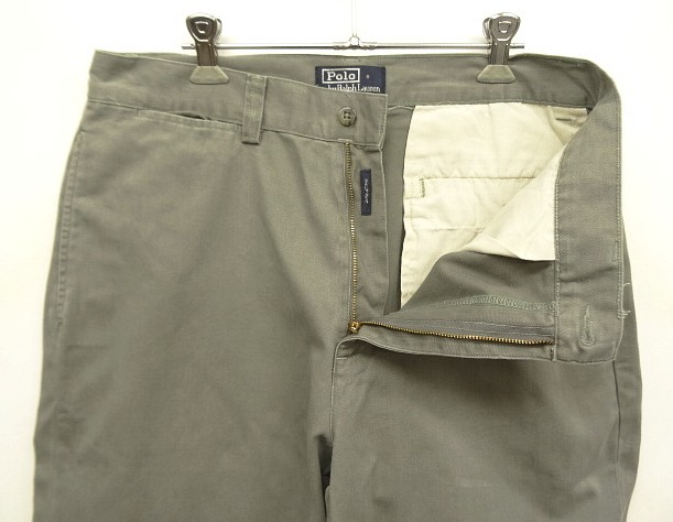 画像: 90'S RALPH LAUREN "PHILIP PANT" ノープリーツ チノパンツ カーキ (VINTAGE)