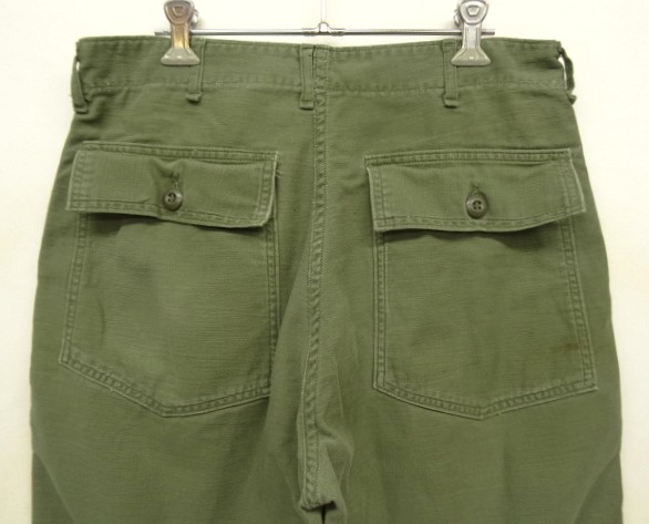 画像: 70'S アメリカ軍 US ARMY "OG107" コットンサテン ベイカーパンツ W34L29 (VINTAGE)