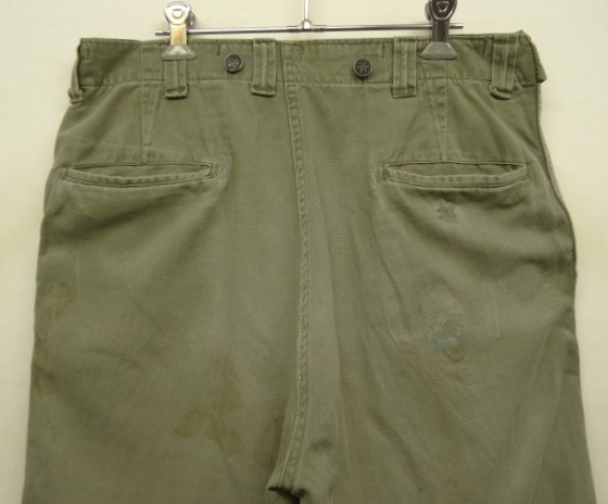 画像: 40'S アメリカ軍 US ARMY M-43 前期モデル 13スターボタン フィールドパンツ スレーキHBT ミリタリーグリーン (VINTAGE)