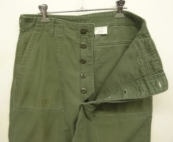 画像: 70'S アメリカ軍 US ARMY "OG107" コットンサテン ベイカーパンツ W34L29 (VINTAGE)