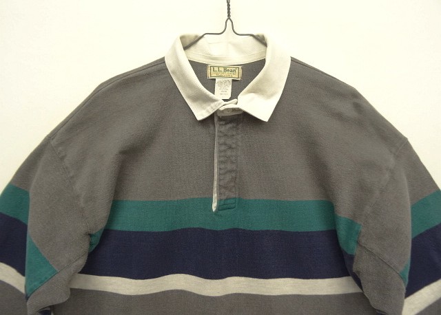 画像: 80'S LL Bean 脇の下ガゼット付き ラガーシャツ USA製 (VINTAGE)