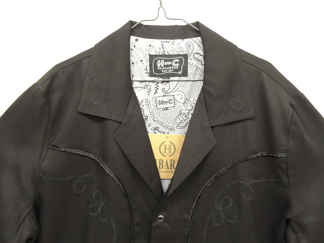画像: H BAR C "BOLERO JACKET" ショート丈 ウエスタンジャケット ブラック/ブラック刺繍 (NEW)