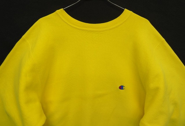 画像: 90'S CHAMPION 刺繍タグ リバースウィーブ イエロー USA製 (VINTAGE)