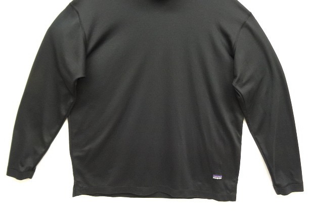 画像: 90'S PATAGONIA "CAPILENE" 裾ロゴ モックネック ロングスリーブ ブラック USA製 (VINTAGE)