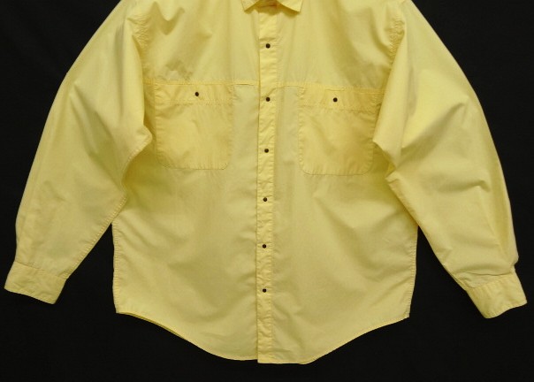 画像: 80'S PATAGONIA 旧タグ ドットスナップボタン 長袖シャツ ライトイエロー マカオ製 (VINTAGE)