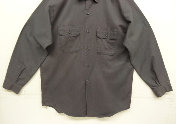 画像: 70'S P-N-H "KORATRON" 長袖 ワークシャツ チャコール USA製 (VINTAGE)