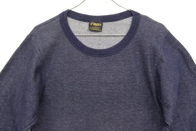 画像: 90'S ROCKY ダブルフェイス サーマル 長袖 Tシャツ ネイビー (VINTAGE)