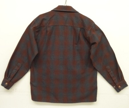 画像3: 60'S PENNEY'S ウール オープンカラーシャツ オンブレチェック (VINTAGE)