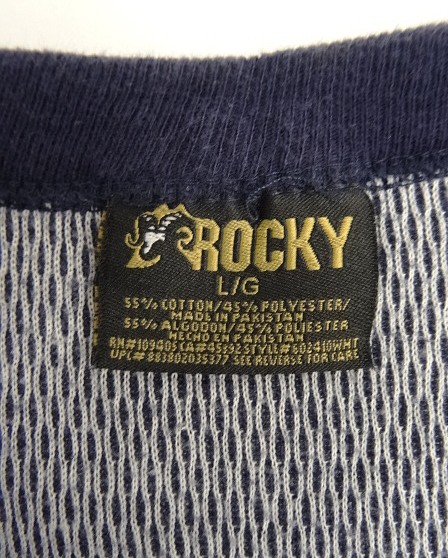 画像2: 90'S ROCKY ダブルフェイス サーマル 長袖 Tシャツ ネイビー (VINTAGE)