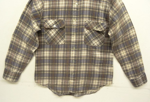 画像: 70'S MONTGOMERY WARD プリントフランネル ワークシャツ チェック柄 (VINTAGE)