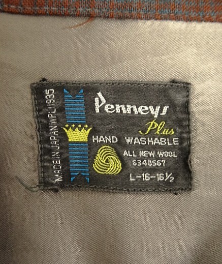 画像2: 60'S PENNEY'S ウール オープンカラーシャツ オンブレチェック (VINTAGE)