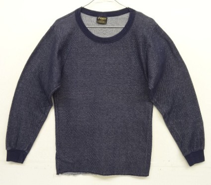画像1: 90'S ROCKY ダブルフェイス サーマル 長袖 Tシャツ ネイビー (VINTAGE)