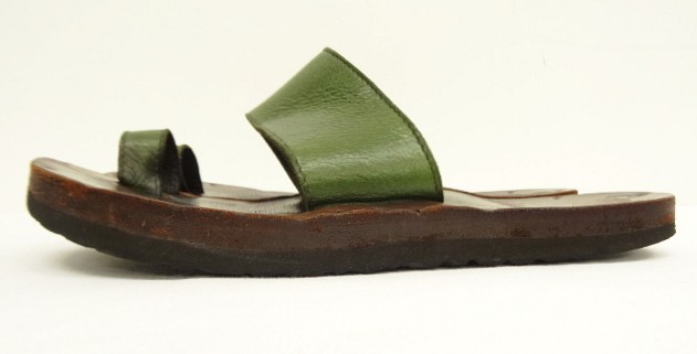画像2: JUTTA NEUMANN "HERMES" ビルケンソール レザーサンダル オリーブ USA製 (USED)