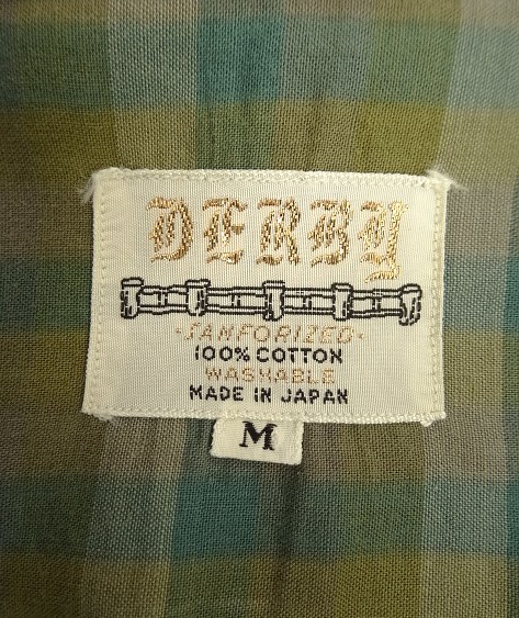 画像2: 60'S DERBY コットン 長袖 オープンカラーシャツ チェック柄 (VINTAGE)