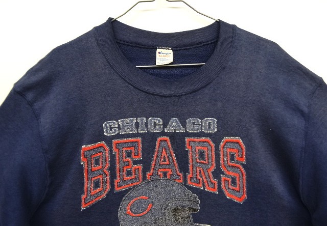画像: 80'S CHAMPION "CHICAGO BEARS" トリコタグ スウェットシャツ フェードネイビー USA製 (VINTAGE)