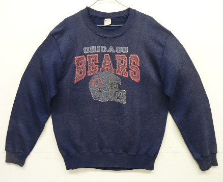 画像1: 80'S CHAMPION "CHICAGO BEARS" トリコタグ スウェットシャツ フェードネイビー USA製 (VINTAGE)