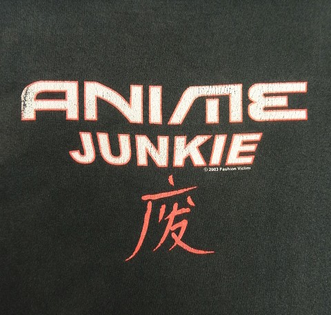 画像3: 00'S FASHION VICTIM "ANIME JUNKIE" 半袖 Tシャツ フェードブラック (VINTAGE)