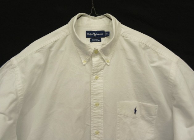 画像: 90'S RALPH LAUREN "BIG SHIRT" オックスフォード 長袖 BDシャツ ホワイト (VINTAGE)