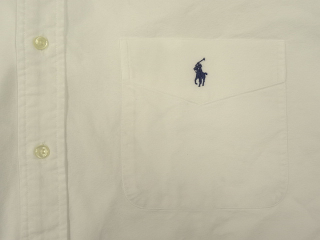 画像: 90'S RALPH LAUREN "BIG SHIRT" オックスフォード 長袖 BDシャツ ホワイト (VINTAGE)