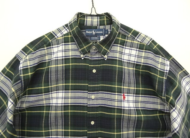 画像: 90'S RALPH LAUREN "BIG SHIRT" オックスフォード 長袖 BDシャツ チェック柄 (VINTAGE)