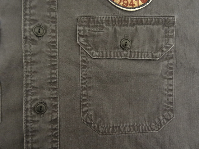画像: 90'S RALPH LAUREN チンスト付き バックステンシル ワークシャツ ブラック (VINTAGE)
