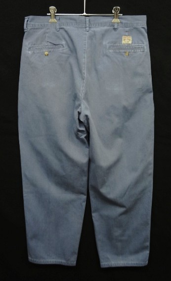 画像4: 90'S RALPH LAUREN "ボックスロゴ" ツープリーツ チノパンツ ブルー USA製 (VINTAGE)