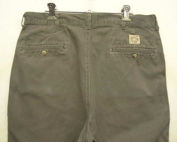 画像: 90'S RALPH LAUREN "ボックスロゴ" ツープリーツ チノパンツ カーキ USA製 (VINTAGE)