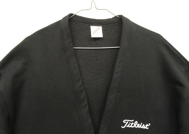 画像: 80'S JERZEES "TITLEIST" スウェット カーディガン ブラック USA製 (VINTAGE)