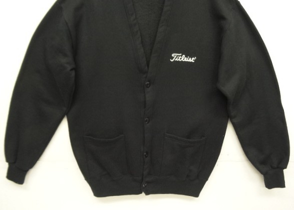 画像: 80'S JERZEES "TITLEIST" スウェット カーディガン ブラック USA製 (VINTAGE)